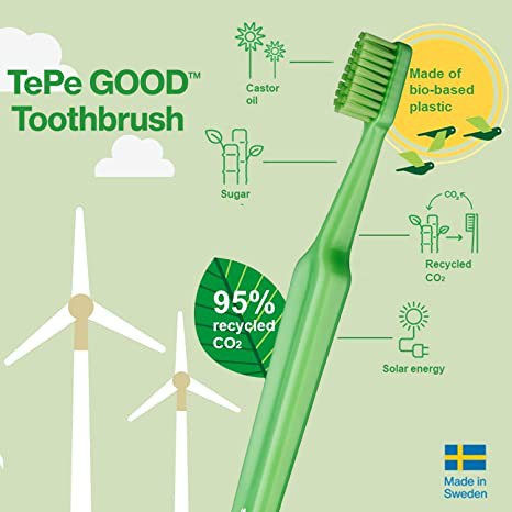 Bàn chải đánh răng đầu nhỏ thân thiện với môi trường TePe GOOD Compact Soft [dvcareshop]