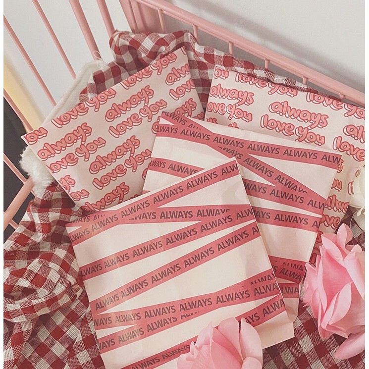 Túi Giấy Gói Quà, Đựng Đồ Nhỏ Pink Tone Always Love You (lẻ 1 cái) | BigBuy360 - bigbuy360.vn