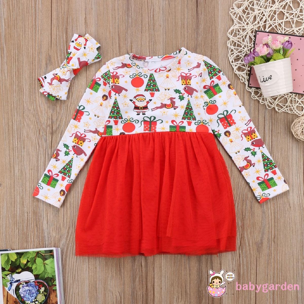 Đầm Dạ Hội Phong Cách Giáng Sinh Cho Bé Gái