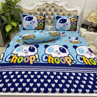 BỘ DRAP THUN HÀN QUỐC HOẠT HÌNH CHO BÉ 4 MÓN ( 1 GA + 2 NAM + 1 OM).