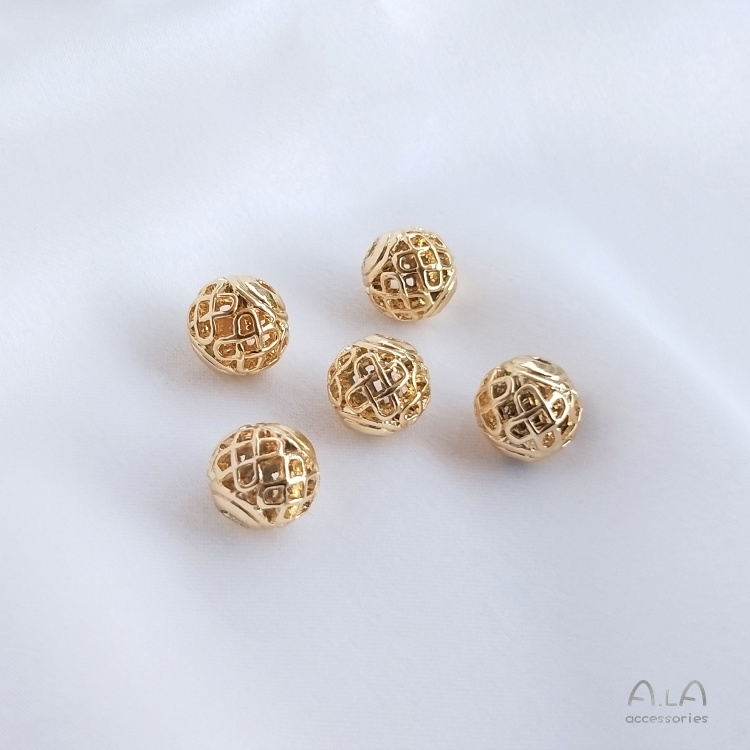 Chuỗi Hạt Cườm Đồng 14K Hình Tròn Nhiều Màu Sắc Dùng Làm Trang Sức diy 8mm