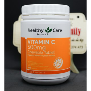 Vitamin C [Úc] HeathyCare Vitamin C 500mg - Siêu to 500 viên - tăng cường sức đề kháng