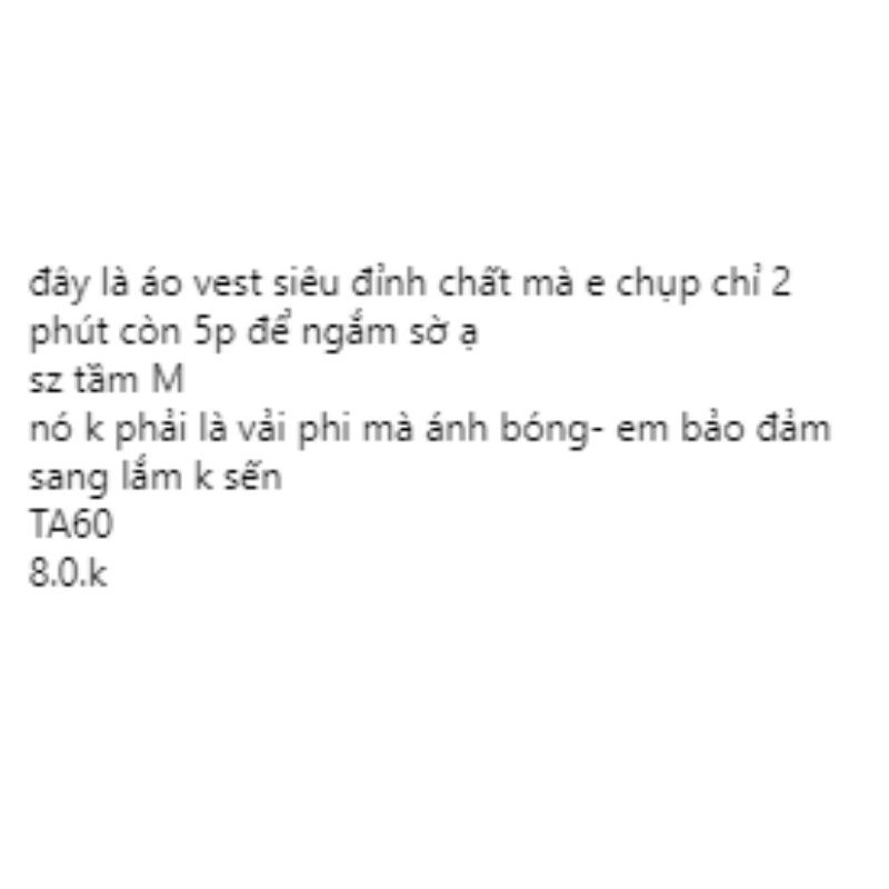 Áo khoác vest size M. TA60