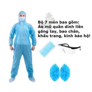 SIÊU SALE [ ẢNH THẬT 100 % ] Bộ đồ bảo hộ y tế phòng chống dịch 7 Món