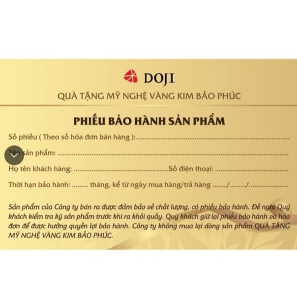 Quà tặng Kim Bảo Phúc DOJI - Kim Hợi Phát Lộc WRSX001-12.12