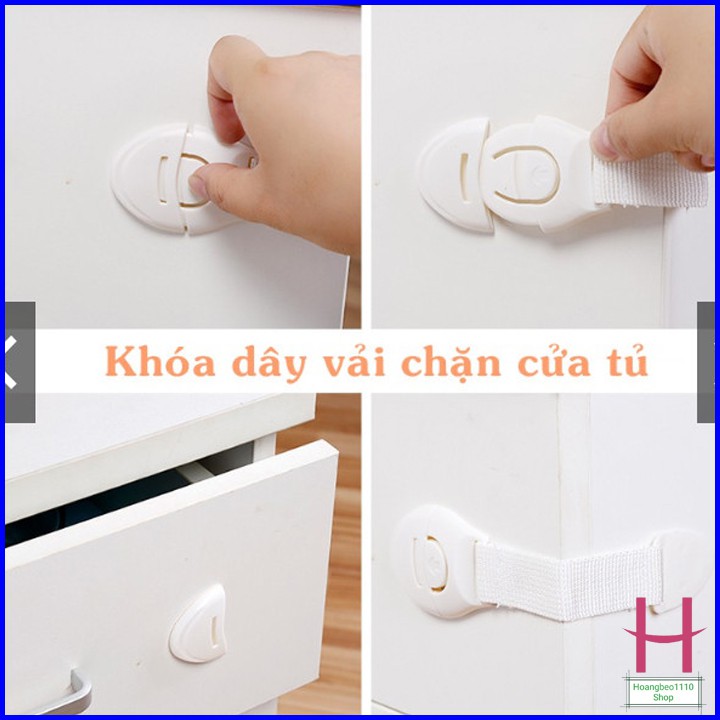 Dây Vải Khoá Tủ, Ngăn Kéo, Tủ Lạnh - Đai Khóa Chặn Cửa Tủ - Chốt Khóa An Toàn { H }