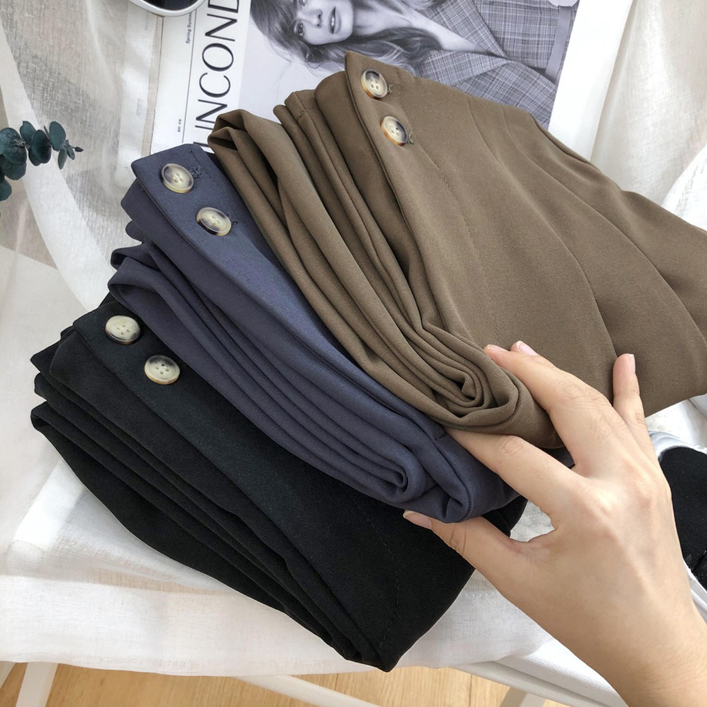 Quần Baggy Cạp Liền Hai Cúc Siêu Cao - COLLY