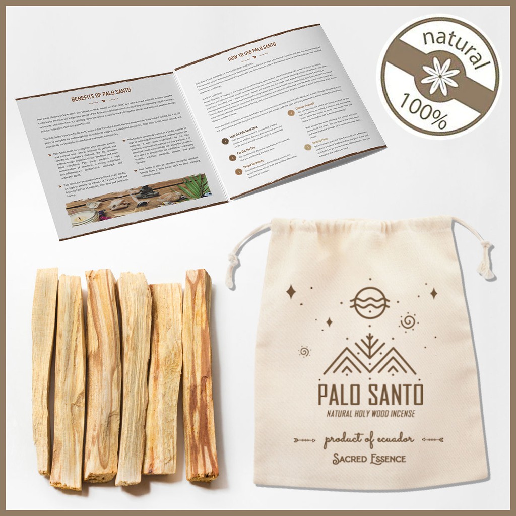 *ECUADOR* Palo Santo Gift Set - 5 thanh gỗ Trắc xanh nhập khẩu từ Ecuador chất lượng tốt nhất | Sacred Essence