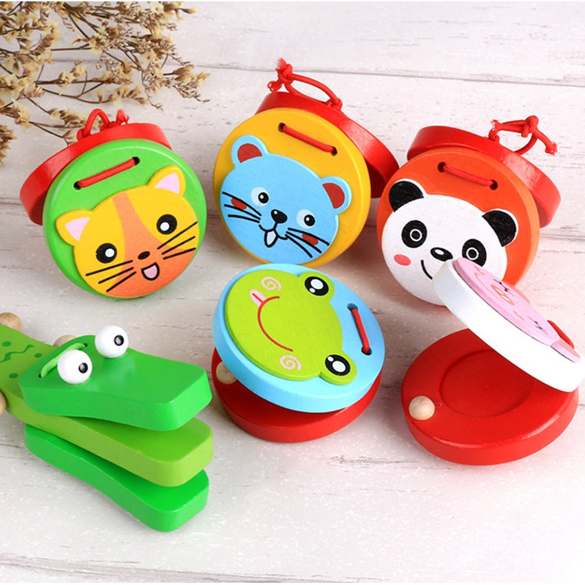 Bộ gõ nhạc đôi hình thú - đồ chơi gỗ - Baby Toys - dochoigo022