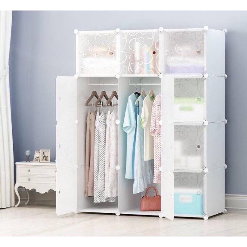Tủ nhựa ghép để quần áo 12 ô sâu 47cm