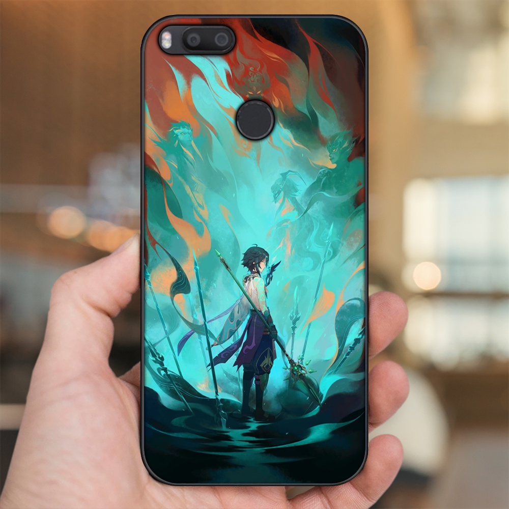 Ốp lưng Xiaomi Mi A1, Mi 5X viền đen in hình Xiao Genshin Impact