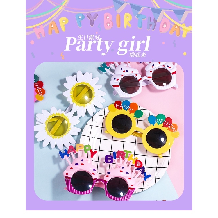 Kính mắt Happy Birthday dùng cho tiệc sinh nhật, phụ kiện sinh nhật, party Fubao Store