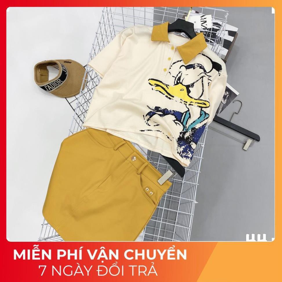 [ 𝐅𝐑𝐄𝐄 𝐒𝐇𝐈𝐏 ]  Set Áo Lụa Vịt Be Mix Chân Váy Ngắn 2 Lớp