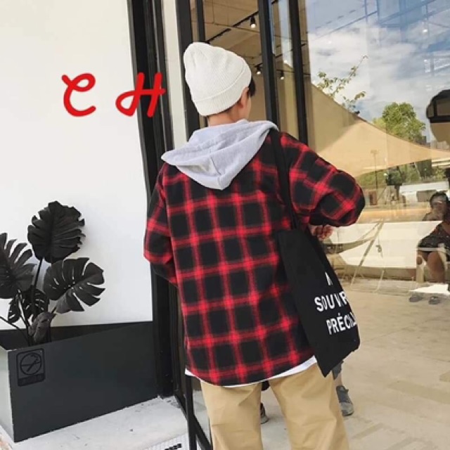 Áo Sơ mi kẻ mũ tàn COU776 | BigBuy360 - bigbuy360.vn