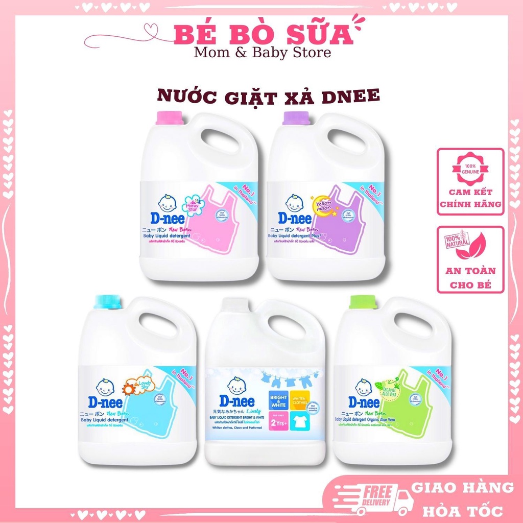Nước giặt xả DNEE an toàn cho bé sơ sinh, Hàng nhập khẩu Thái Lan, TEM ĐẠI THỊNH [Cam Kết Chính hãng]