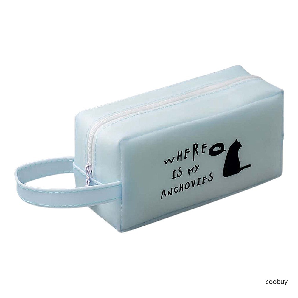 Hộp bút silicon cỡ lớn đựng vừa máy tính hình mèo dễ thương