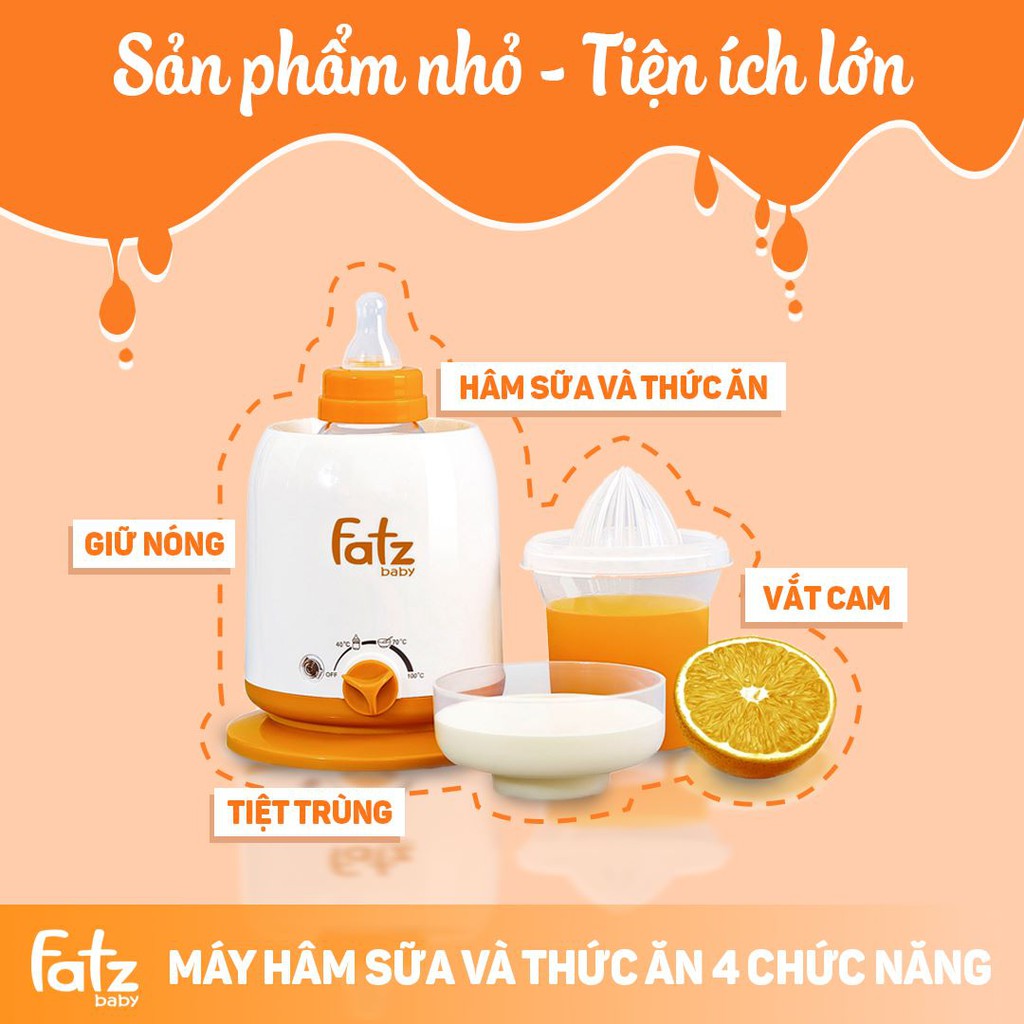 Máy hâm sữa và thức ăn siêu tốc 4 chức năng FATZ Fatzbaby FB3002SL - Mono 2