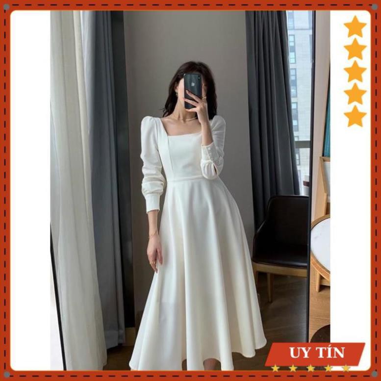 Đầm maxi cổ vuông dài tay Eva_home_fashion | BigBuy360 - bigbuy360.vn