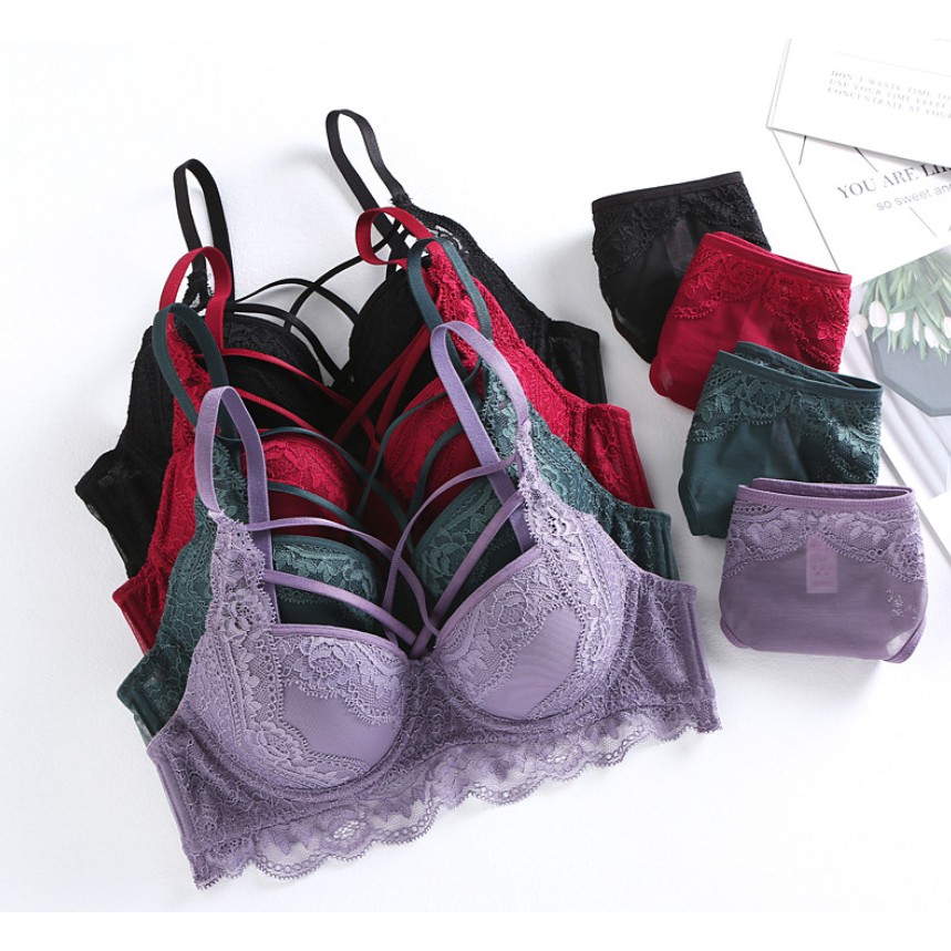 Bộ Đồ Lót Có Gọng Nâng Ngực Ren Lưới Sexy S187