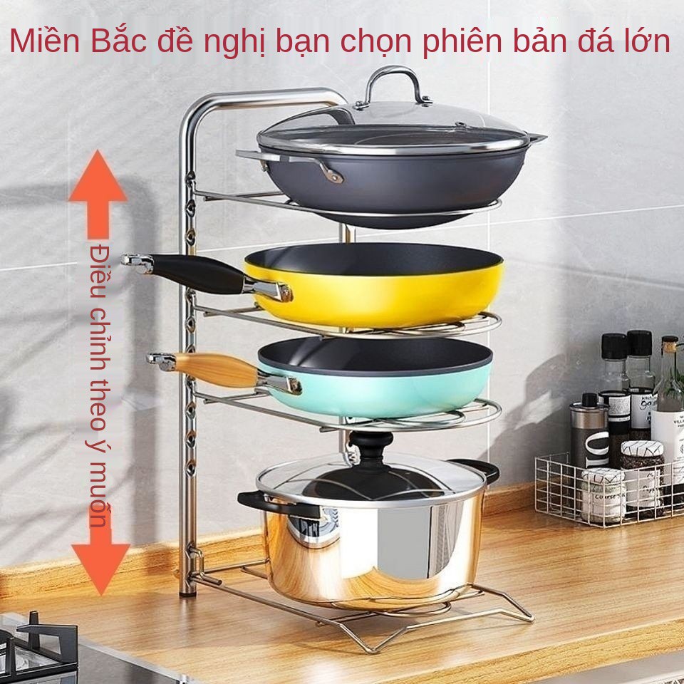 Giá để nồi inox 304, giá để nhiều tầng có thể điều chỉnh, giá để xoong chảo, giá để nồi gia đình