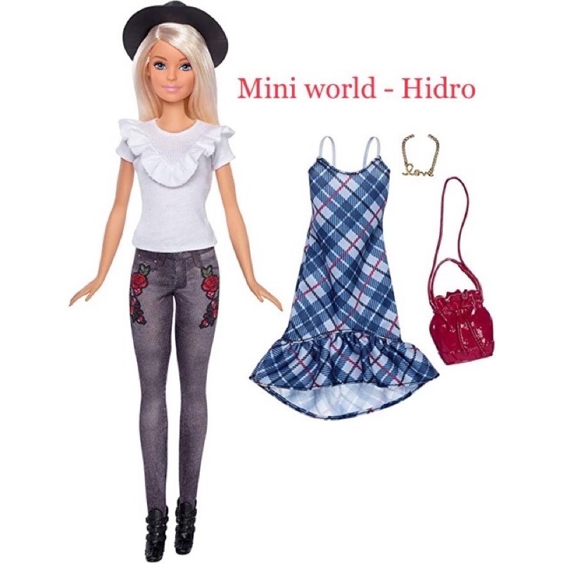 [Nhiều mẫu] Set búp bê Barbie Fashionistas thời trang kèm váy túi