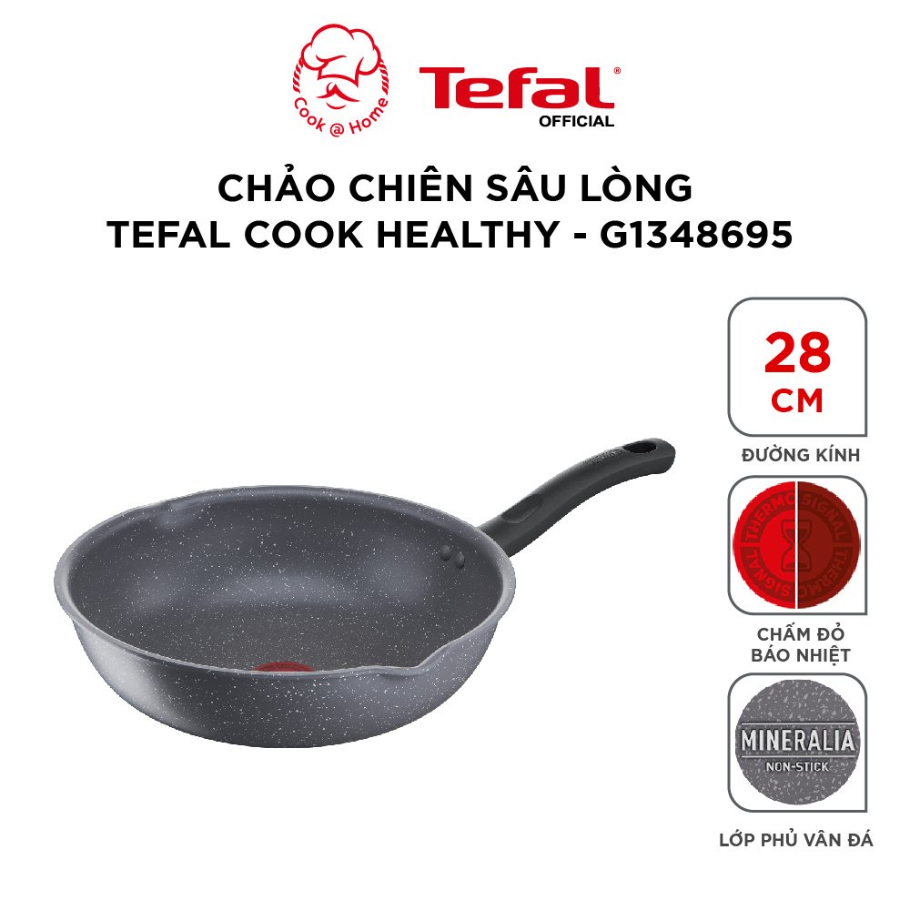 Chảo chiên sâu lòng Tefal Cook Healthy size 24, 26, 28cm G1348495/G1348595/G1348695