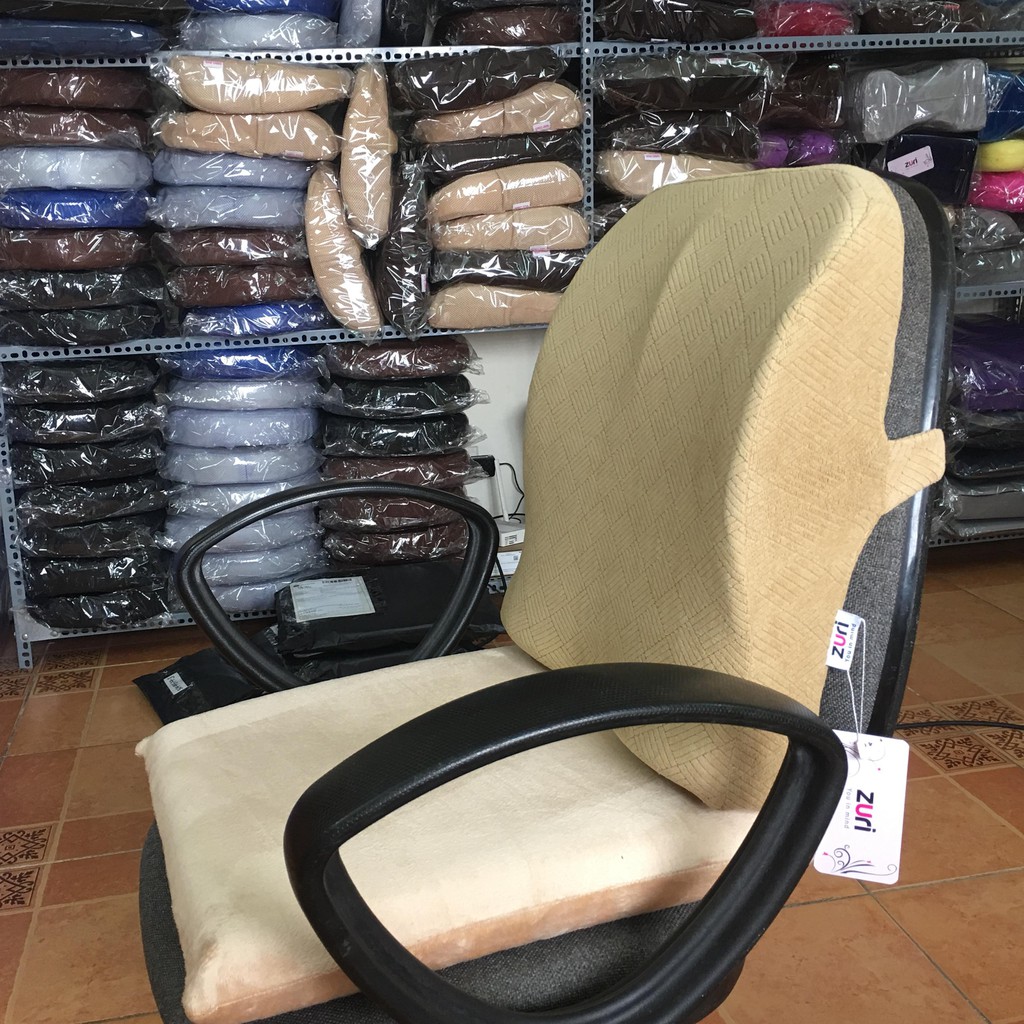 Gối Tựa Lưng Cao Su Non Đa Năng ZURI PILLOW - GTL04 (Tựa Lưng +Lót Ghế) Chống Đau Mỏi Lưng, Đau Cột Sống