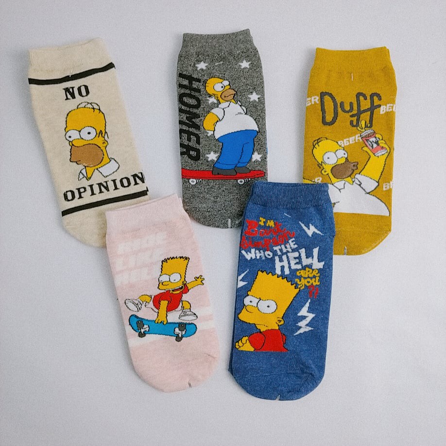 Vớ Họa Tiết Simpson Cổ Thấp