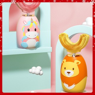 Bàn chải đánh răng điện chữ U WT-C02 dễ thương cho bé từ 2-9 tuổi có hướng dẫn đánh răng bằng giọng nói tiếng Việt