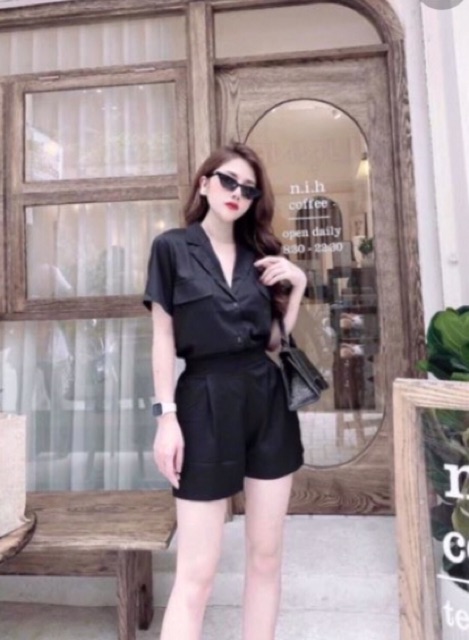 Set vest đùi cài nút thật 3 màu xinh lung linh