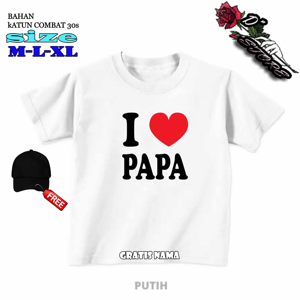 Áo Thun Thsirt Bé Trai Và Bé Gái I Love Papa 98