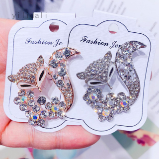 Yilidali 2021 New  Trâm Cài Áo Hình Chú Cáo Đính Đá Sang Trọng Fashion Accessories 