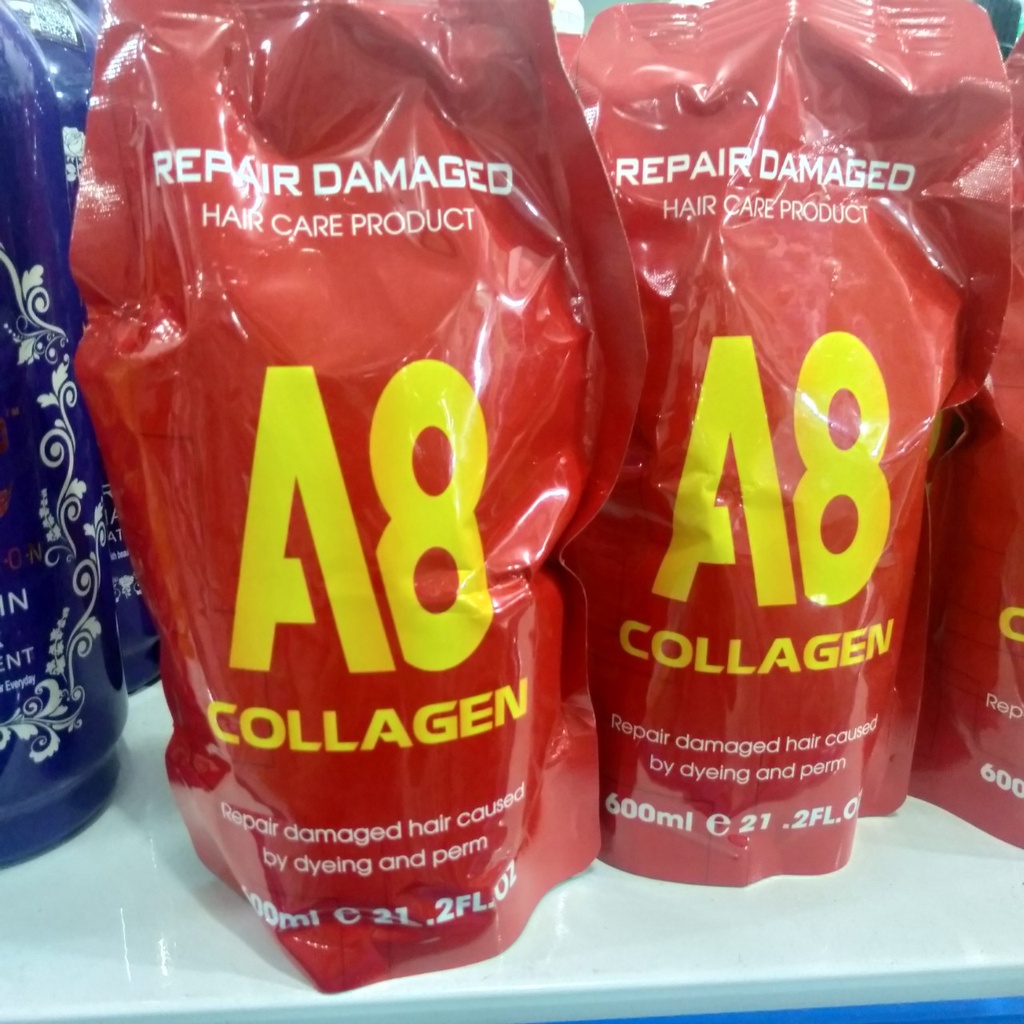 (chính hãng) hấp dầu phục hồi A8 COLLAGEN phục hooig sâu dành cho tóc khô sơ và tóc nát dung tích 600 ml hàng cao cấp