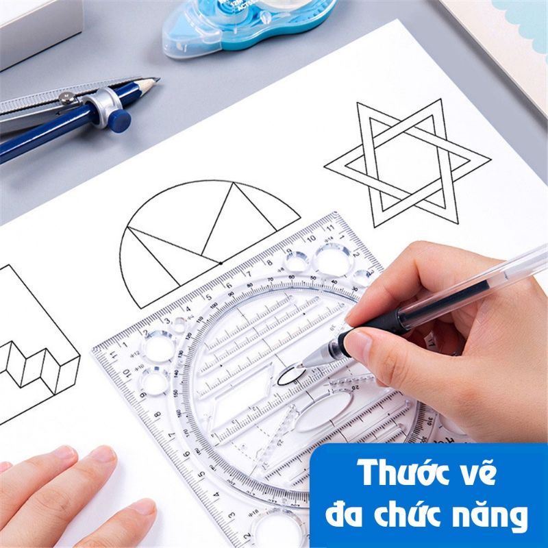 Thước kẻ đa năng hình vuông soay được