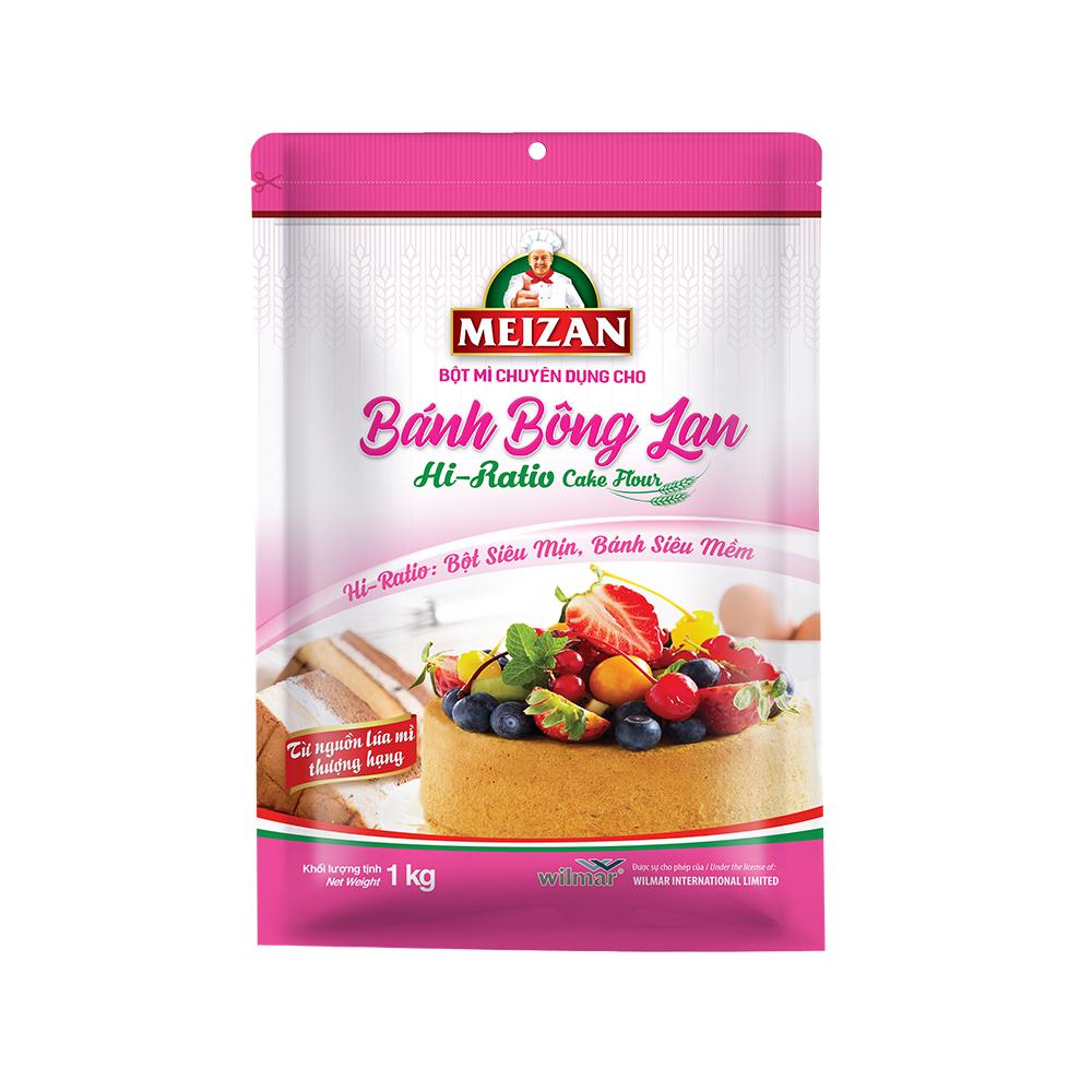 Bột mì chuyên dụng cho bánh bông lan Meizan Hiratio cake flour 1kg/túi