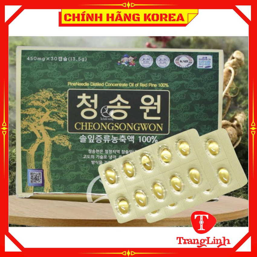 Tinh dầu thông đỏ hàn quốc Cheongsongwon cao cấp, hộp xanh 180 viên - tranglinhkorea