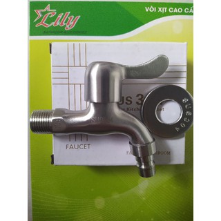 Vòi hồ vòi máy giặt sus 304 ren 21mm