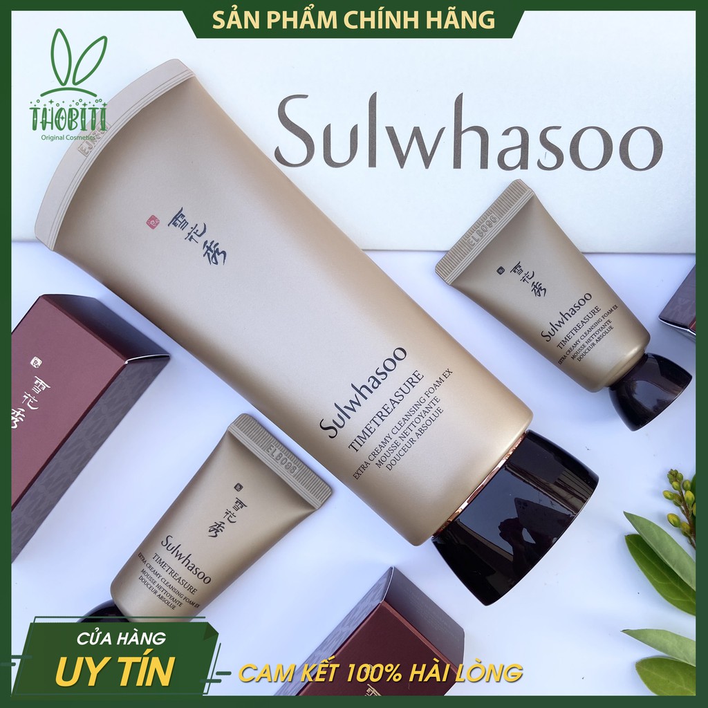 Sữa rửa mặt THÔNG ĐỎ SULWHASOO [fullbox - date 2023] Timetreasure extra creamy cleansing foam EX chống lão hoá