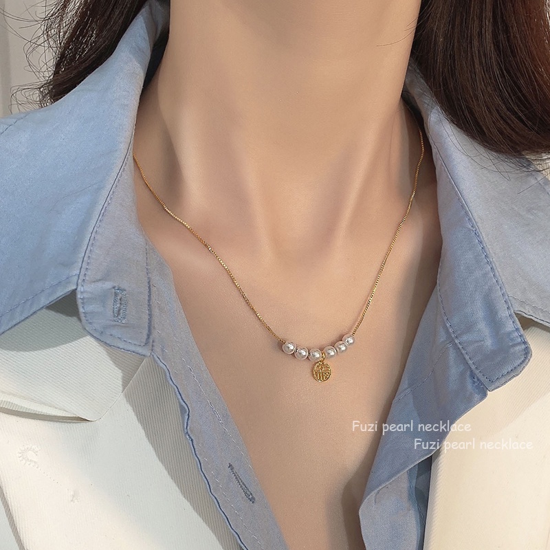 MOCHASHUVòng cổ choker phối ngọc trai giả phong cách Hàn Quốc cho nữ
