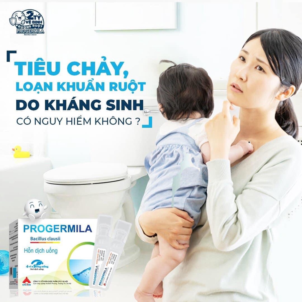 Ống Men Vi Sinh PROGERMILA Hộp 20 ống, Men vi sinh hỗ trợ đường ruột cho bé - Chính Hãng