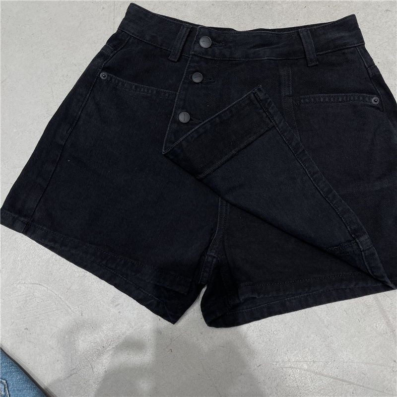 South Korea Dongmen denim shorts skirt women's summer 2022 new Korean version of high-waist buckle design A-shaped hot pants