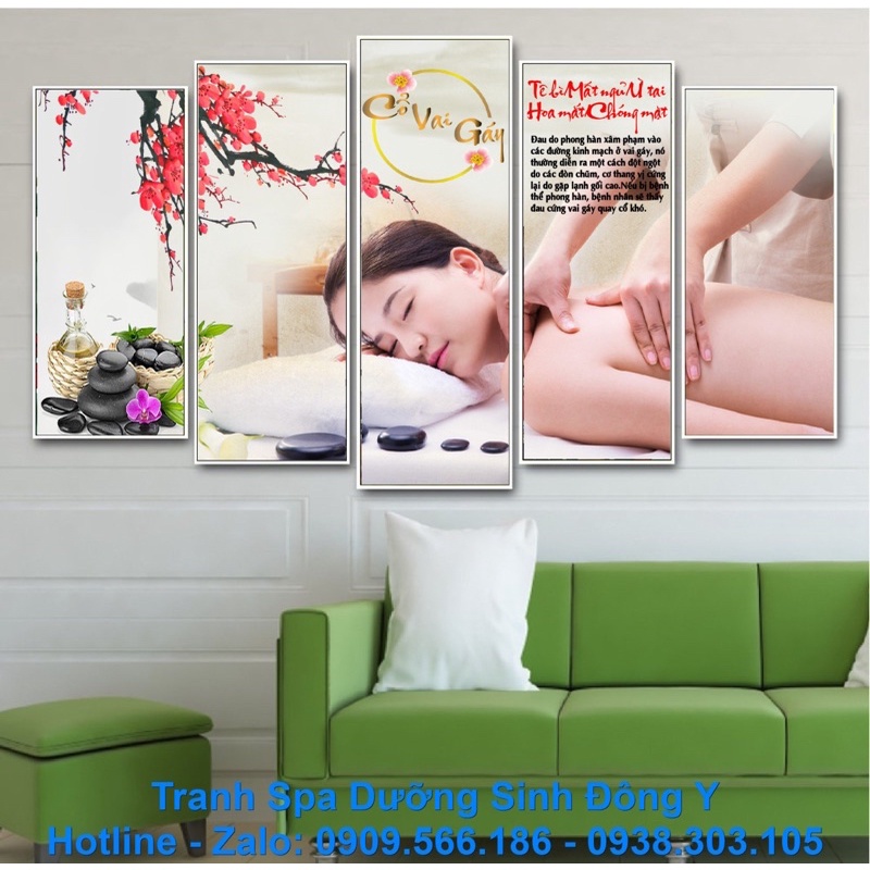 TRANH GHÉP SPA DƯỠNG SINH ĐÔNG Y- VẬT LÝ TRỊ LIỆU SANG TRỌNG HIỆN ĐẠI CHO SPA