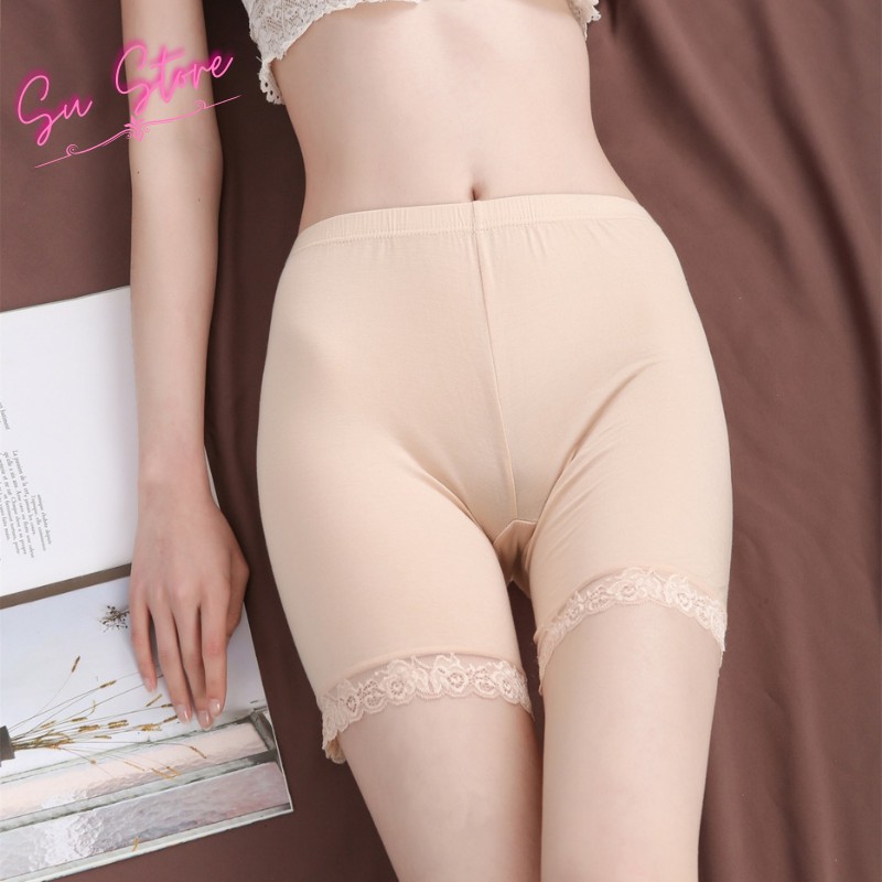 Quần Mặc Váy 💓FreeShipXtra 💓 Quần Lót Đùi Nữ, Quần Váy Cotton Ren - SU