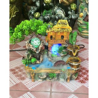 Thác nước phong thuỷ tiểu cảnh trang trí tụ tài lộc