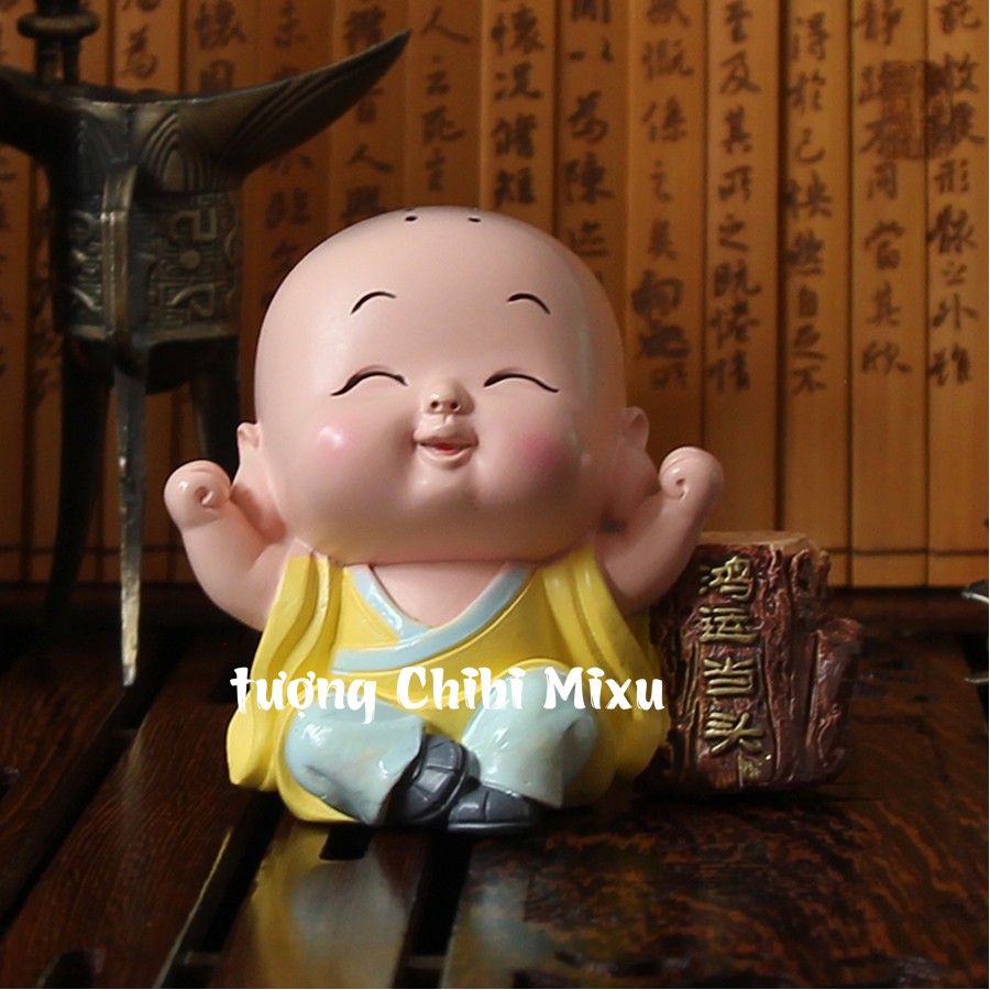 Tượng chibi chú tiểu may mắn