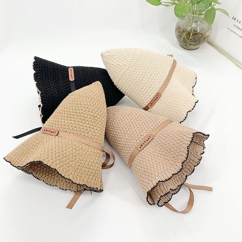 Nón Tai Bèo Thoáng Khí Đính Nơ Phong Cách Nhật Bản