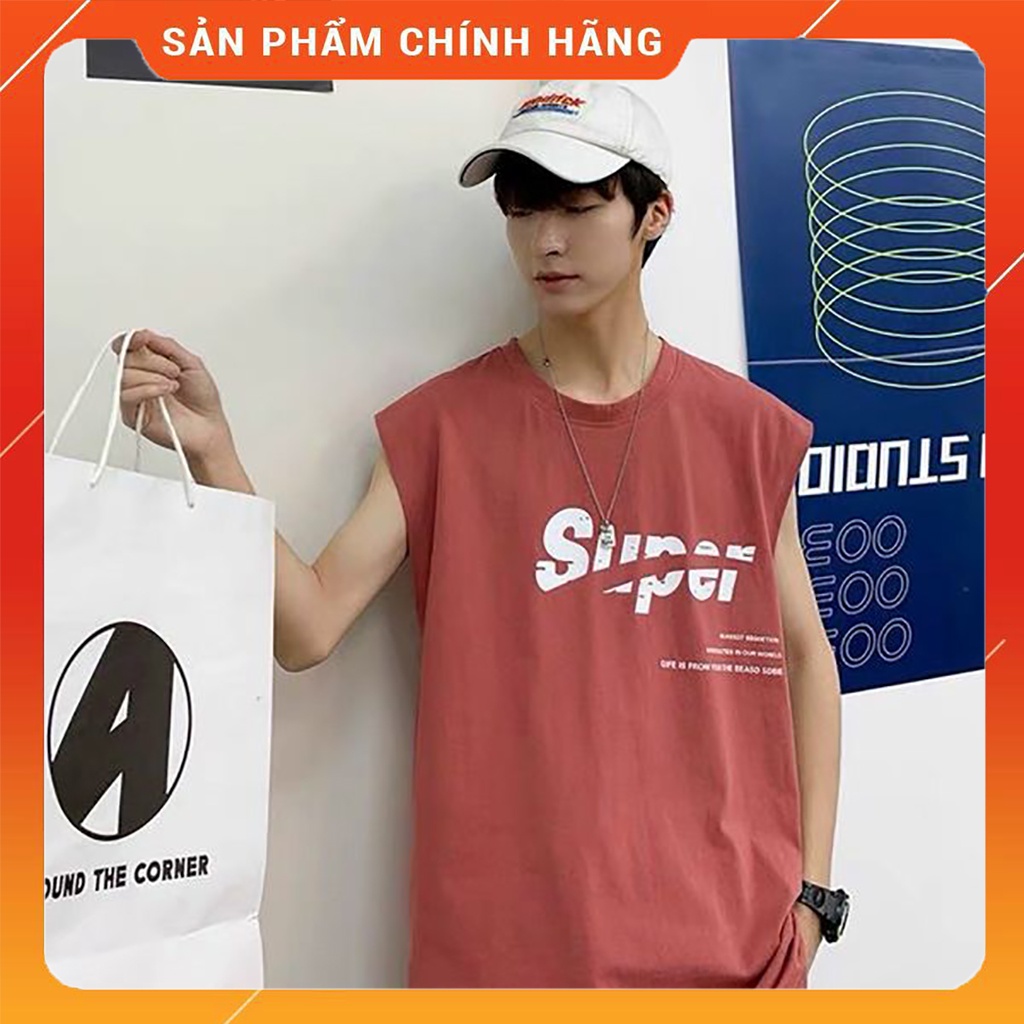 Áo Thun Cotton Nam Ba Lỗ, Thoáng Mát, Co Giãn, Họa Tiết Bắt Mắt Và Năng Động Basis AT006