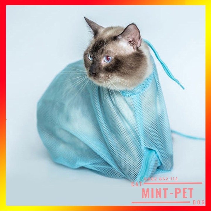 Túi Lưới Đa Năng Để Tắm, Tiêm, Cắt Móng, Vệ Sinh Tai Cho Mèo #MintPet