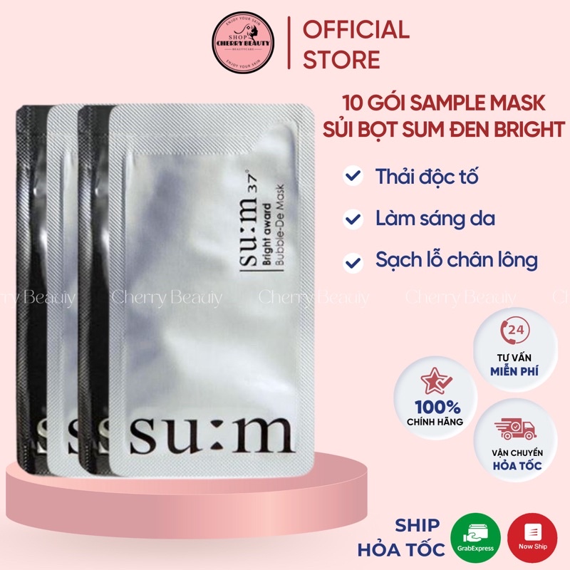 Combo 3 Mặt Nạ Sủi Bọt Dưỡng Trắng Làm Sạch Sâu Sum Bright Award date 2024