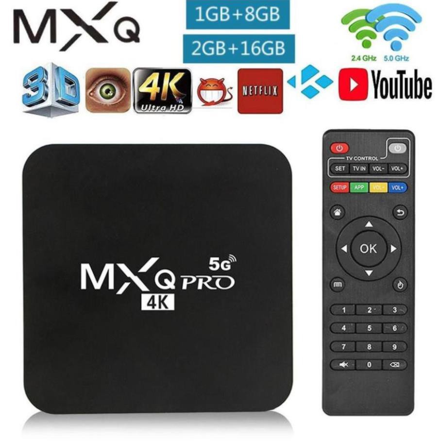 Android tivi box MXQ PRO 4K Android:10.1 1+8G/2+16G Bạn có thể xem youtube và vân vân